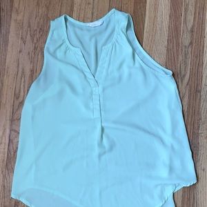 Lush green sheer dress shirt.